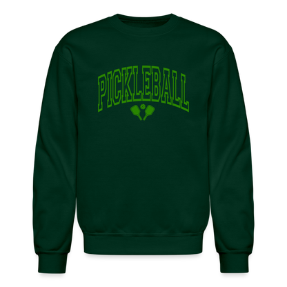 Pickleball Sweatshirt (Arched Green Letters) - forest green