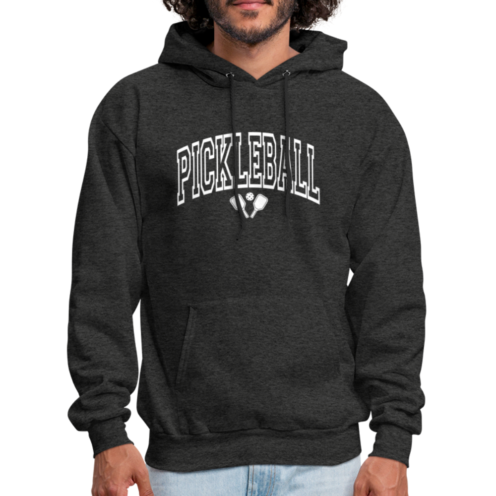 Pickleball Hoodie (Arched White Letters) - charcoal grey