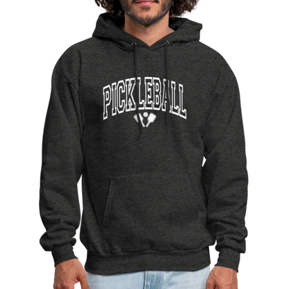 Pickleball Hoodie (Arched White Letters) - charcoal grey