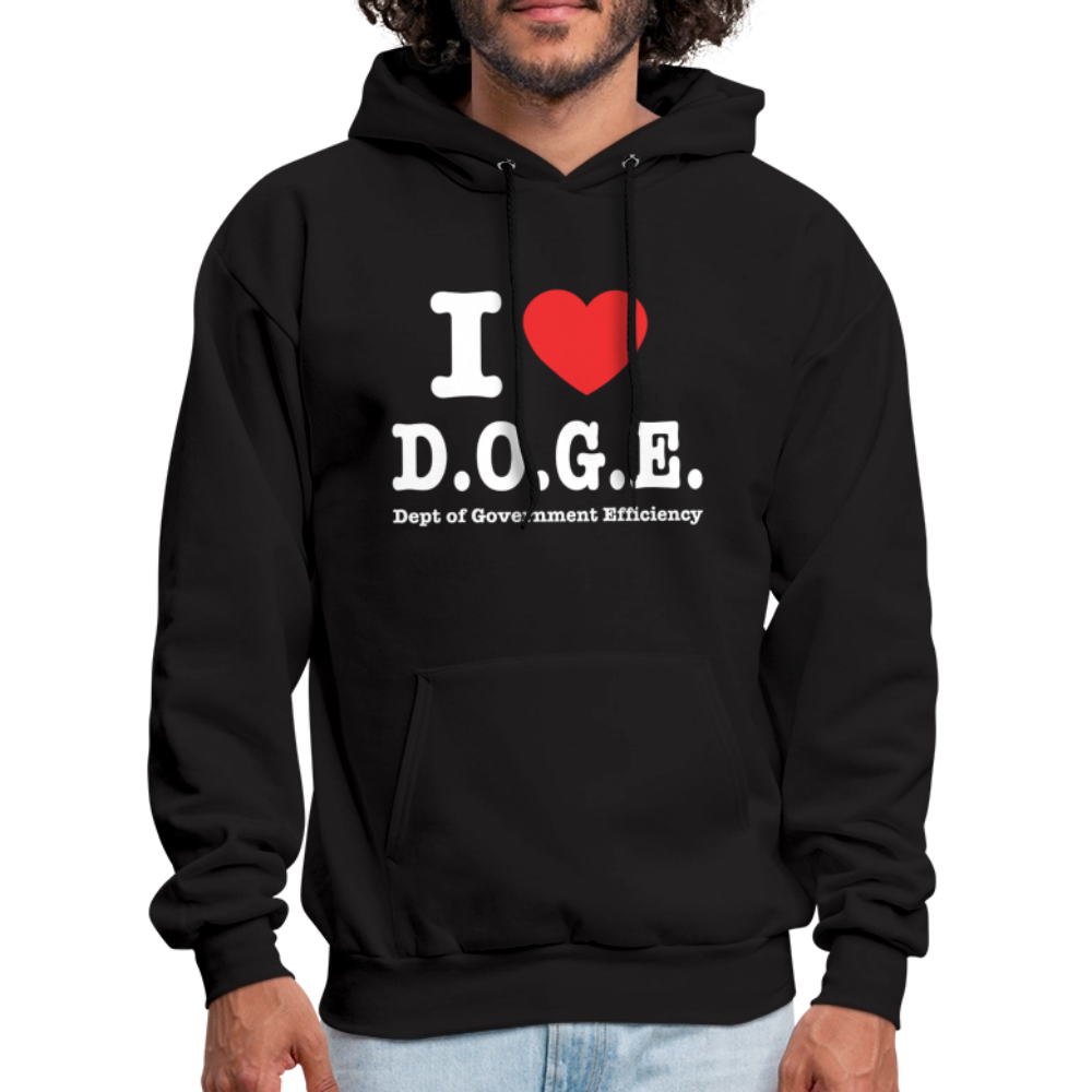 I Heart D.O.G.E (I Love Dept of Government Efficiency) Hoodie - black