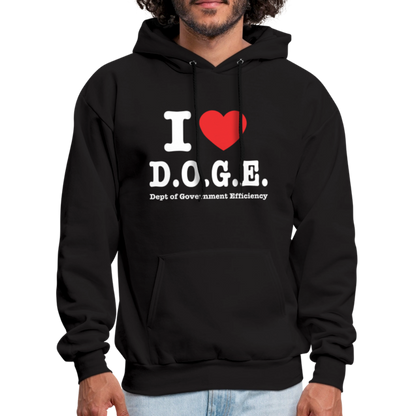 I Heart D.O.G.E (I Love Dept of Government Efficiency) Hoodie - black