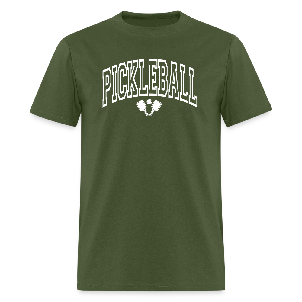 Pickleball T-Shirt (Arched White Letters) - military green