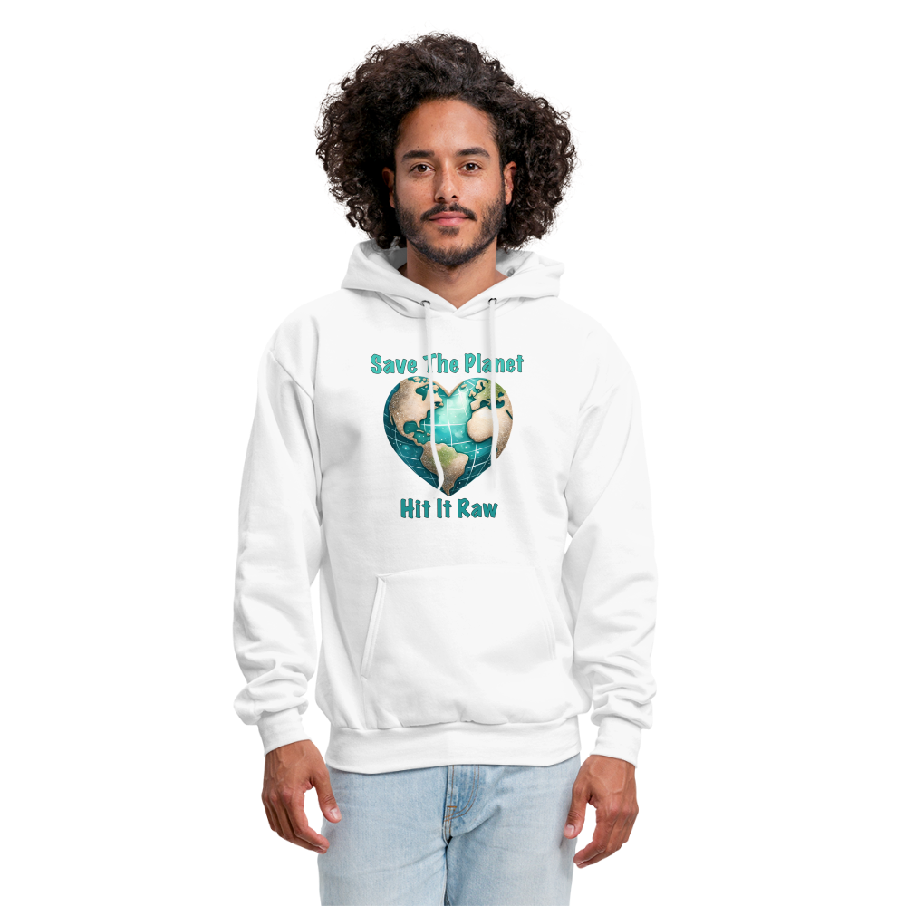 Save The Planet Hit It Raw Hoodie (Fun Environmental Awareness) Color: forest green