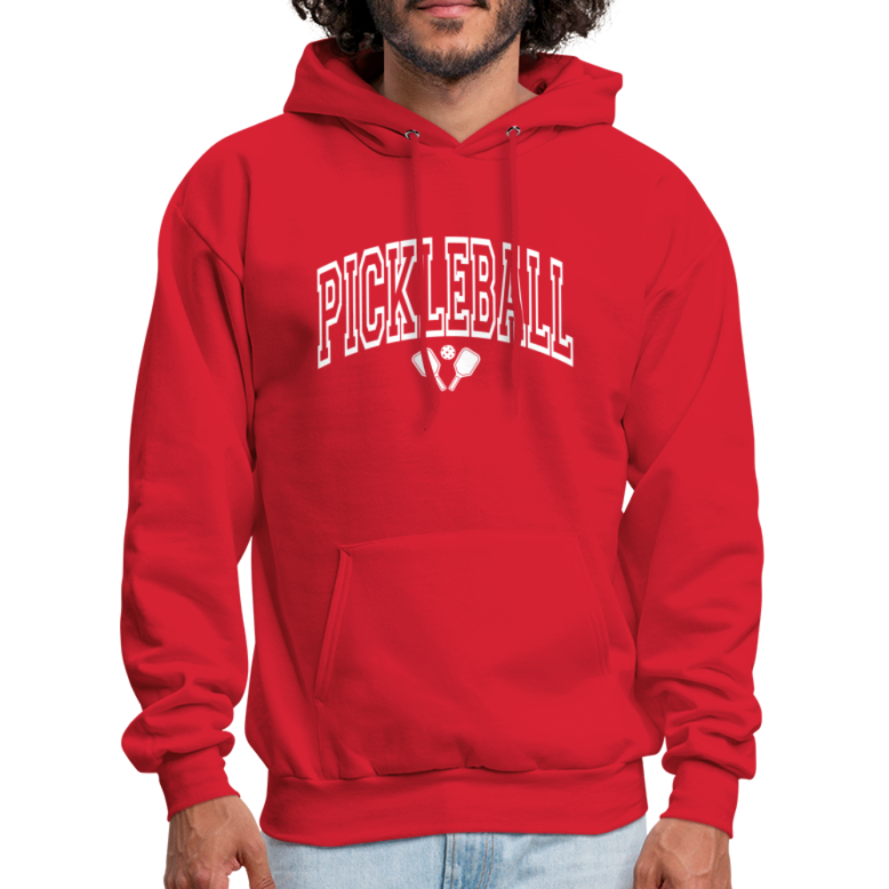 Pickleball Hoodie (Arched White Letters) - red