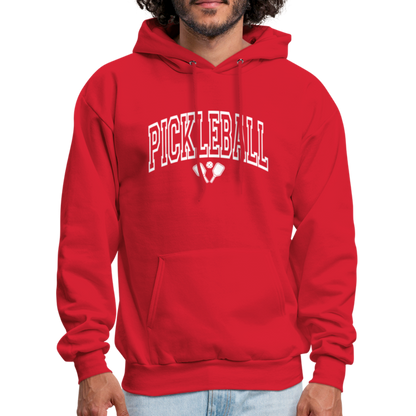 Pickleball Hoodie (Arched White Letters) - red