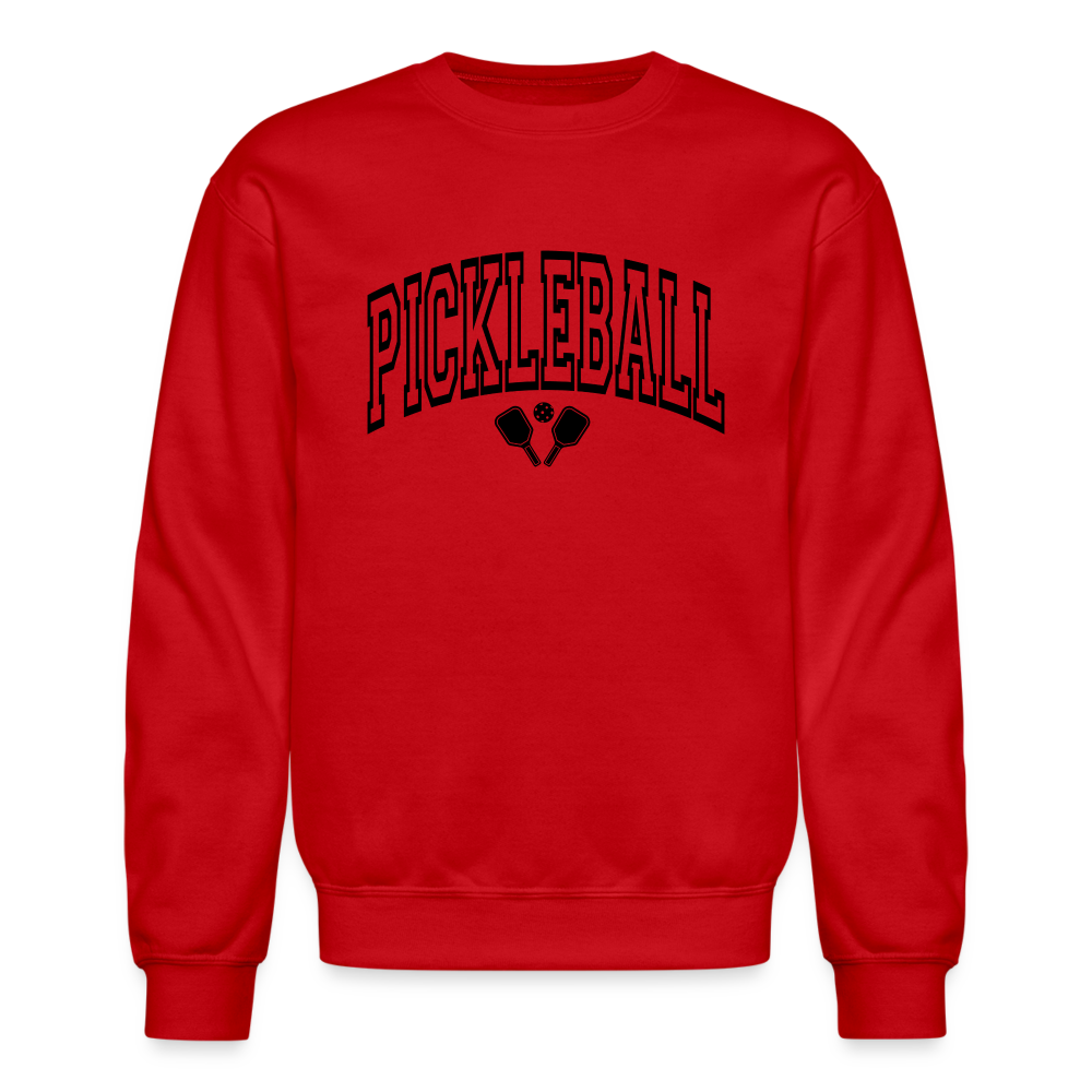 Pickleball Sweatshirt (Arched Black Letters) - red