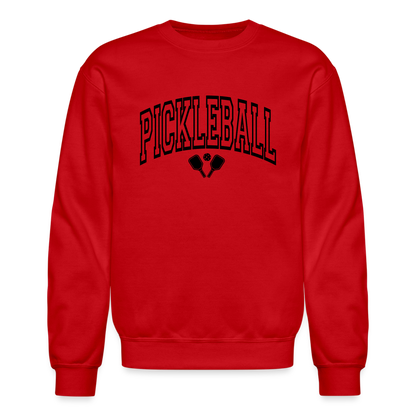 Pickleball Sweatshirt (Arched Black Letters) - red