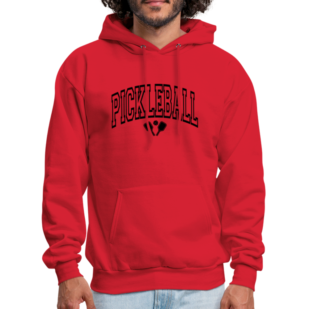 Pickleball Hoodie (Arched Black Letters) - red