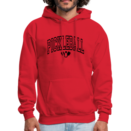 Pickleball Hoodie (Arched Black Letters) - red