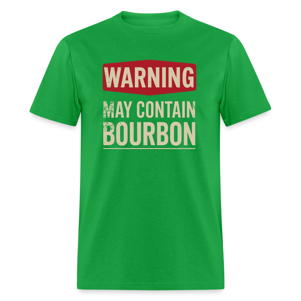 Warning May Contain Bourbon T-Shirt - bright green