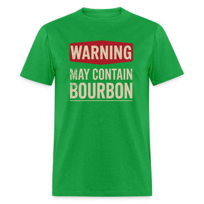 Warning May Contain Bourbon T-Shirt - bright green