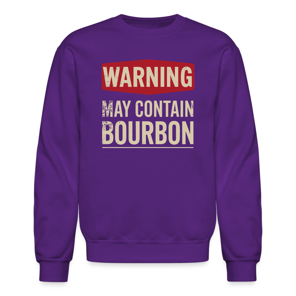 Warning May Contain Bourbon Sweatshirt - purple