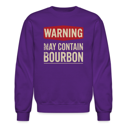 Warning May Contain Bourbon Sweatshirt - purple