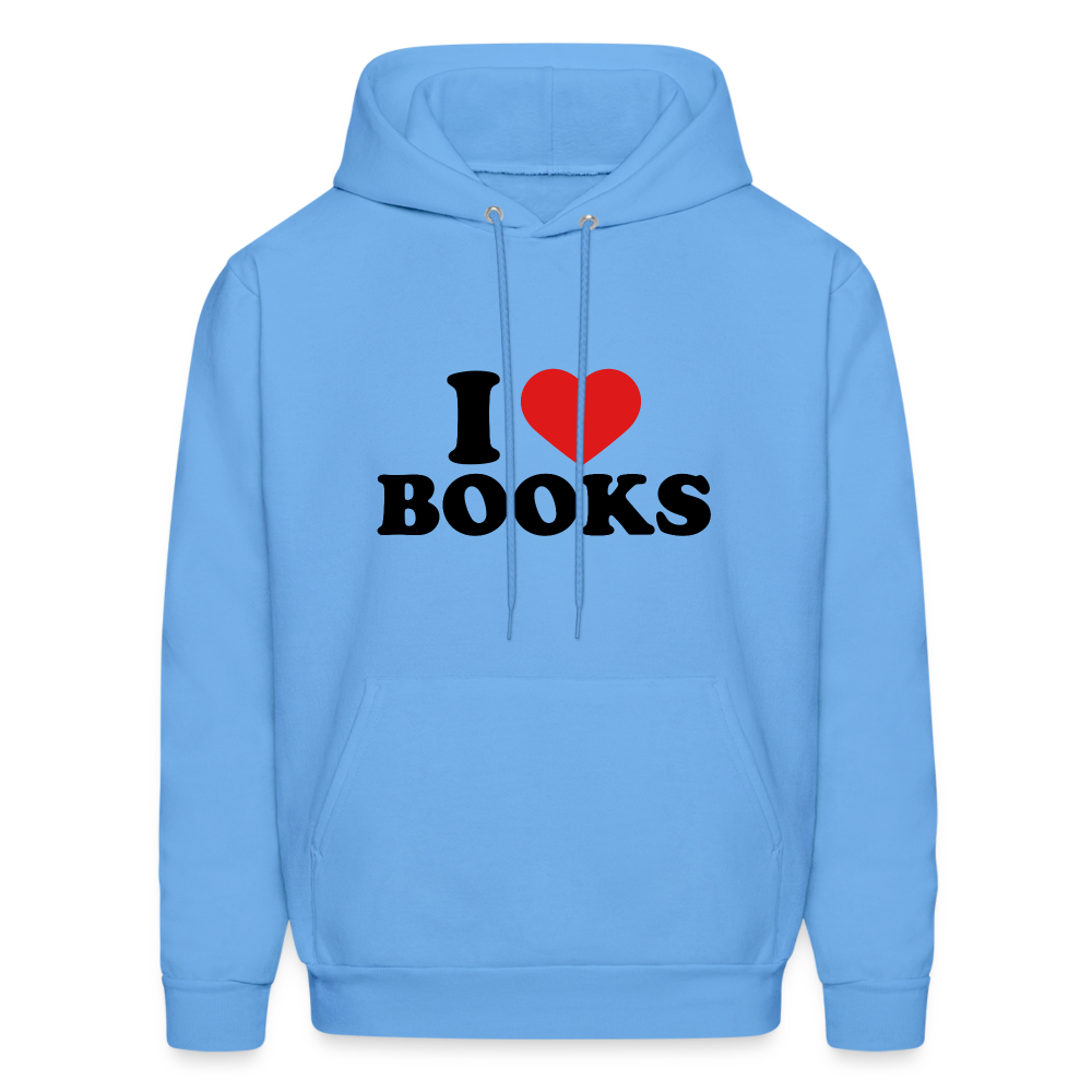 I Heart Books (I Love Books) Hoodie - carolina blue