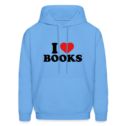 I Heart Books (I Love Books) Hoodie - carolina blue