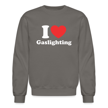 I Heart Gaslighting Sweatshirt - asphalt gray