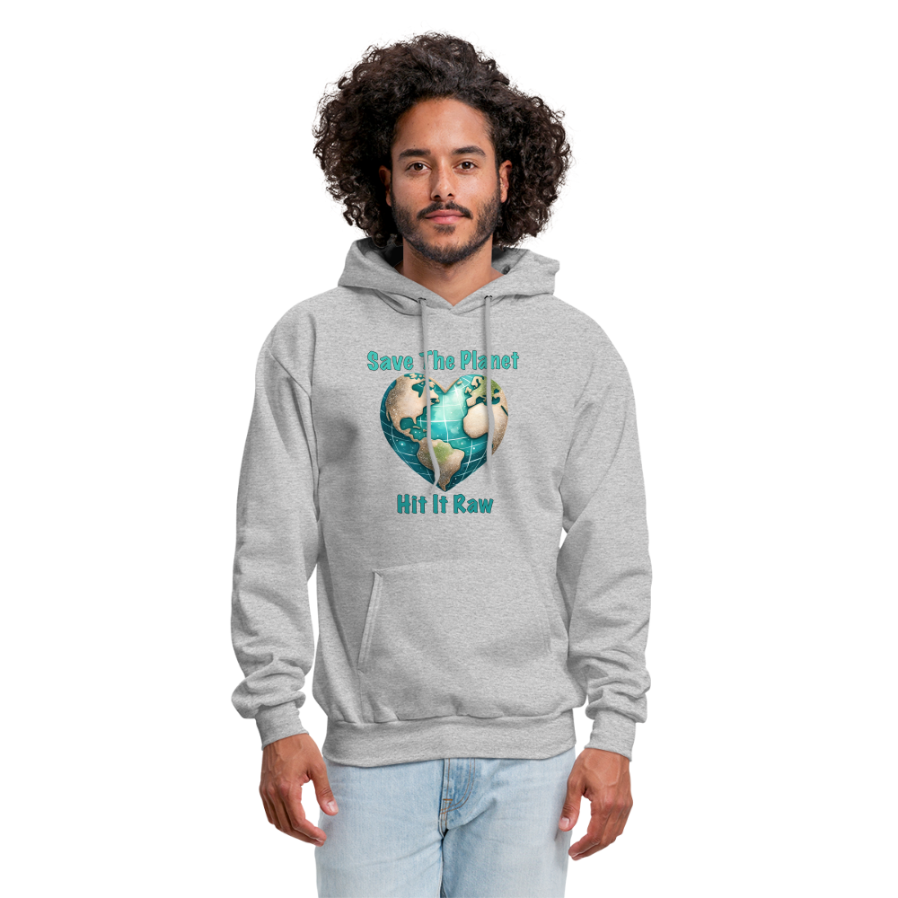 Save The Planet Hit It Raw Hoodie (Fun Environmental Awareness) Color: forest green