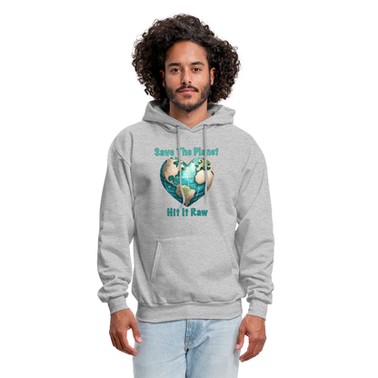 Save The Planet Hit It Raw Hoodie (Fun Environmental Awareness) Color: forest green