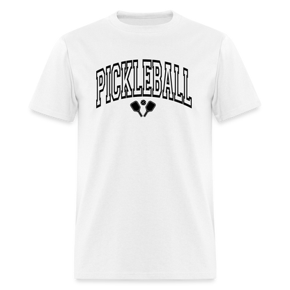 Pickleball T-Shirt (Arched Black Letters) - white