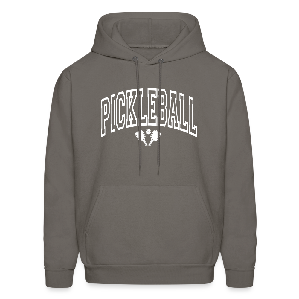 Pickleball Hoodie (Arched White Letters) - asphalt gray