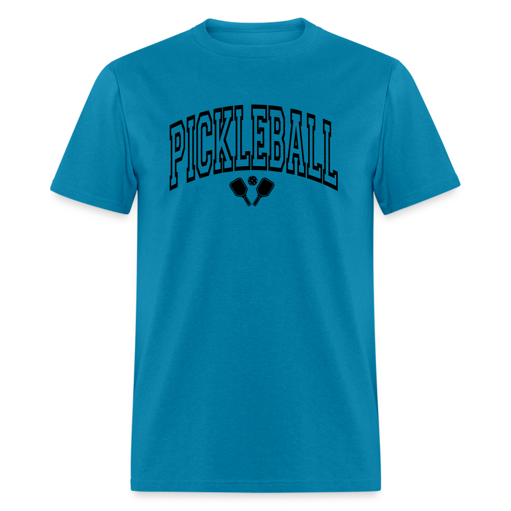 Pickleball T-Shirt (Arched Black Letters) - turquoise