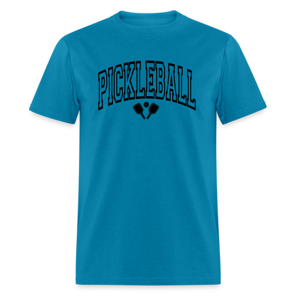 Pickleball T-Shirt (Arched Black Letters) - turquoise