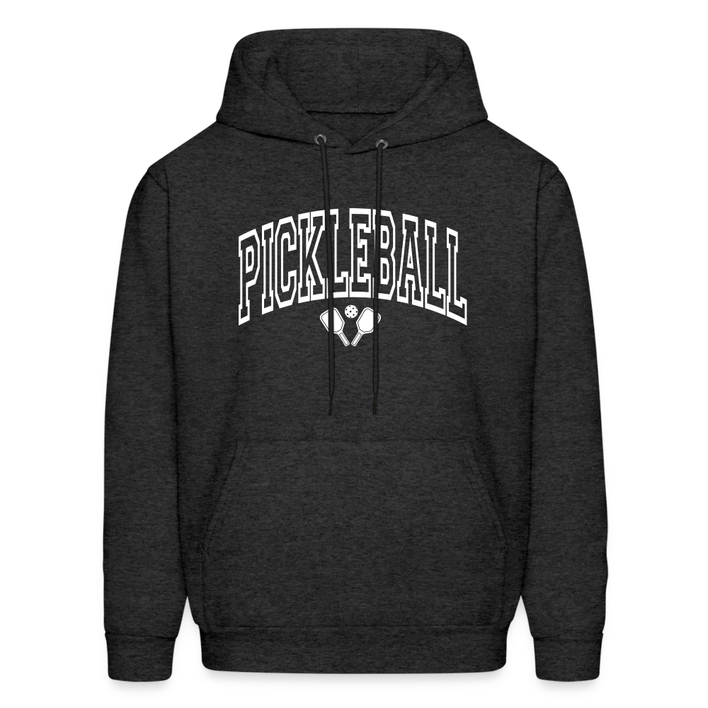 Pickleball Hoodie (Arched White Letters) - charcoal grey