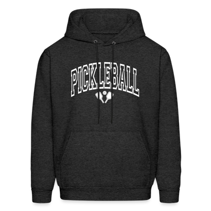 Pickleball Hoodie (Arched White Letters) - charcoal grey