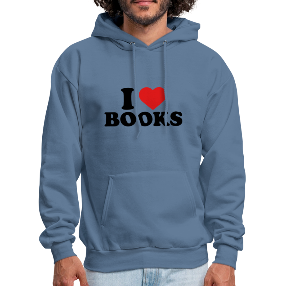 I Heart Books (I Love Books) Hoodie - denim blue