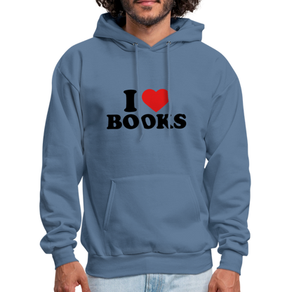 I Heart Books (I Love Books) Hoodie - denim blue