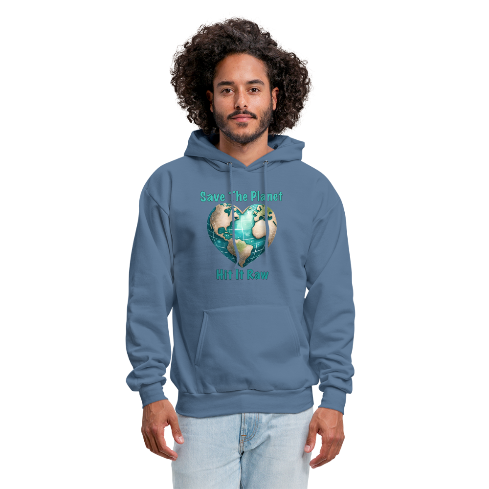 Save The Planet Hit It Raw Hoodie (Fun Environmental Awareness) Color: forest green