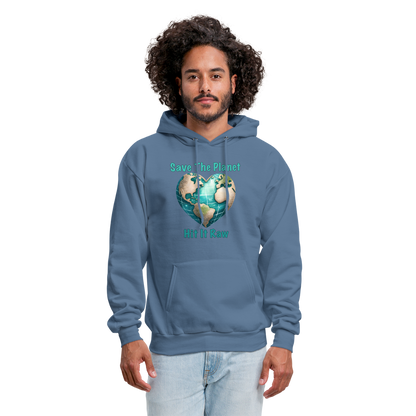 Save The Planet Hit It Raw Hoodie (Fun Environmental Awareness) Color: forest green