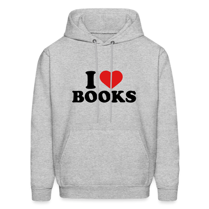 I Heart Books (I Love Books) Hoodie - heather gray