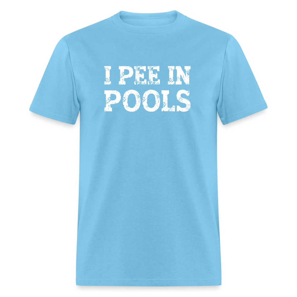 I Pee In Pools T-Shirt - Color: aquatic blue