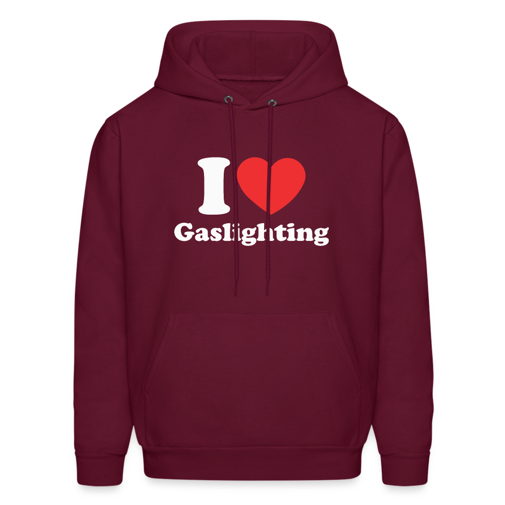 I Heart Gaslighting Hoodie - burgundy