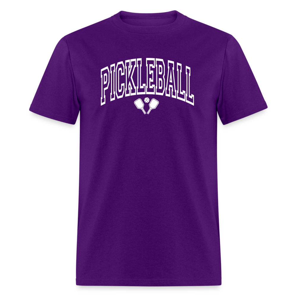 Pickleball T-Shirt (Arched White Letters) - purple