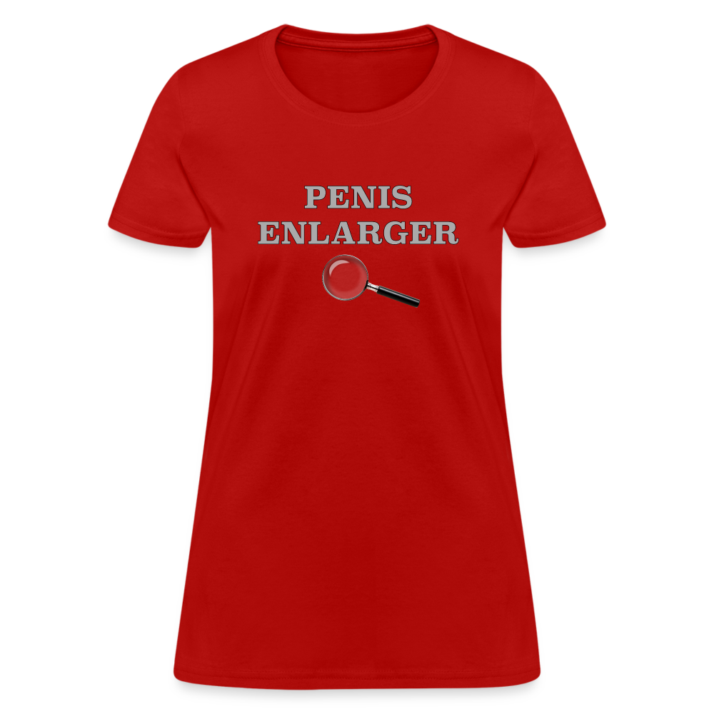 Penis Enlarger Women's T-Shirt (Funny Adult Humor) Color: red