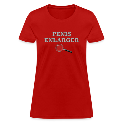 Penis Enlarger Women's T-Shirt (Funny Adult Humor) Color: red