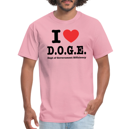 I Love D.O.G.E (I Heart Dept of Government Efficiency) T-Shirt - Color: white