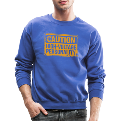 Caution High Voltage Personality Sweatshirt - royal blue