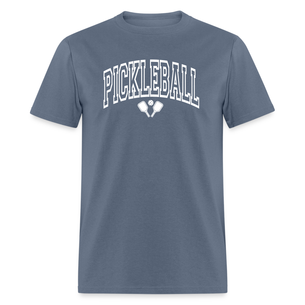 Pickleball T-Shirt (Arched White Letters) - denim