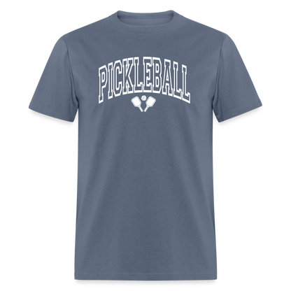 Pickleball T-Shirt (Arched White Letters) - denim