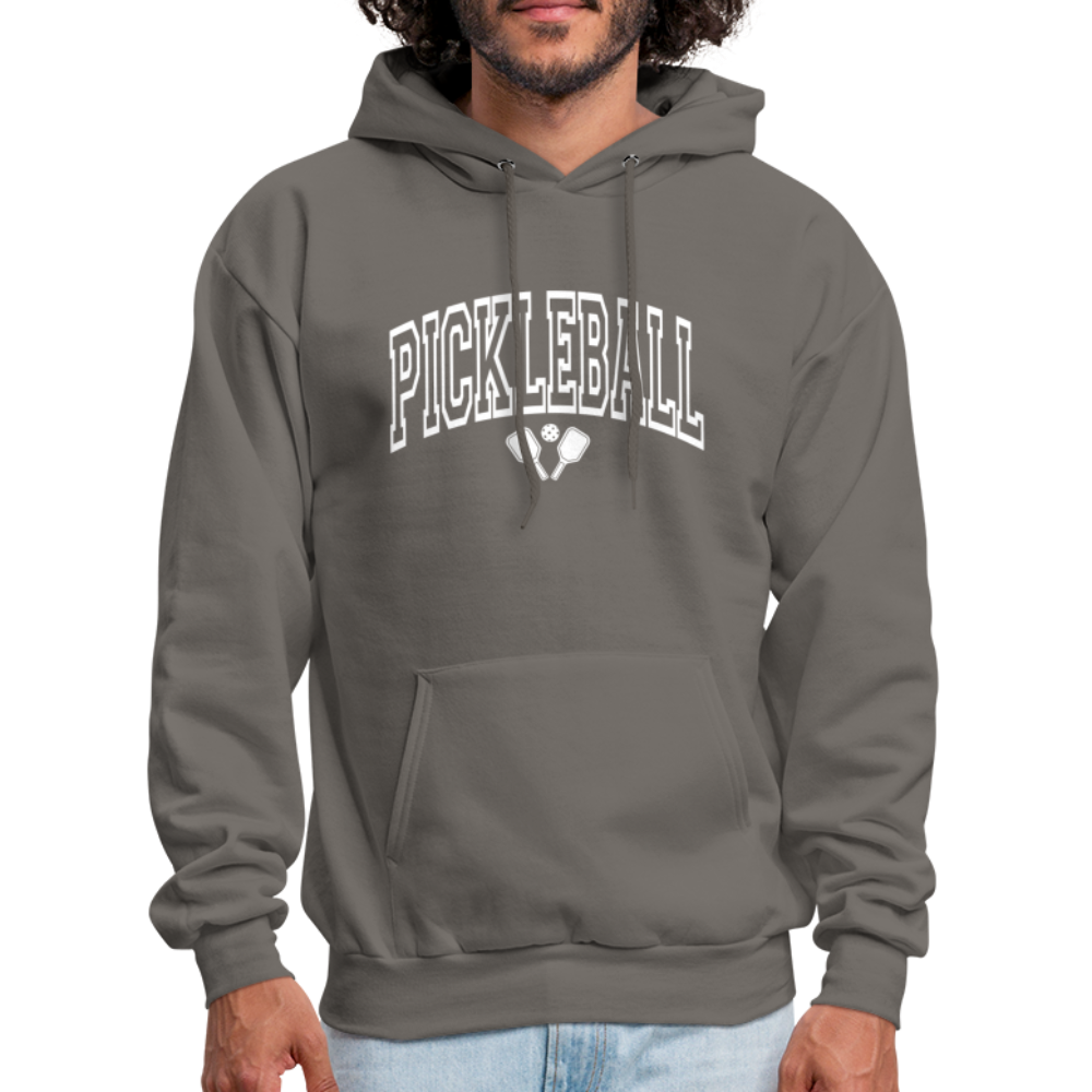 Pickleball Hoodie (Arched White Letters) - asphalt gray