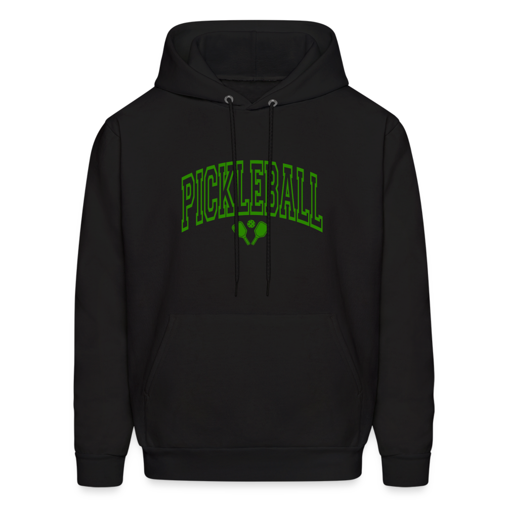 Pickleball Hoodie (Arched Green Letters) - black