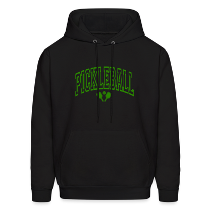 Pickleball Hoodie (Arched Green Letters) - black