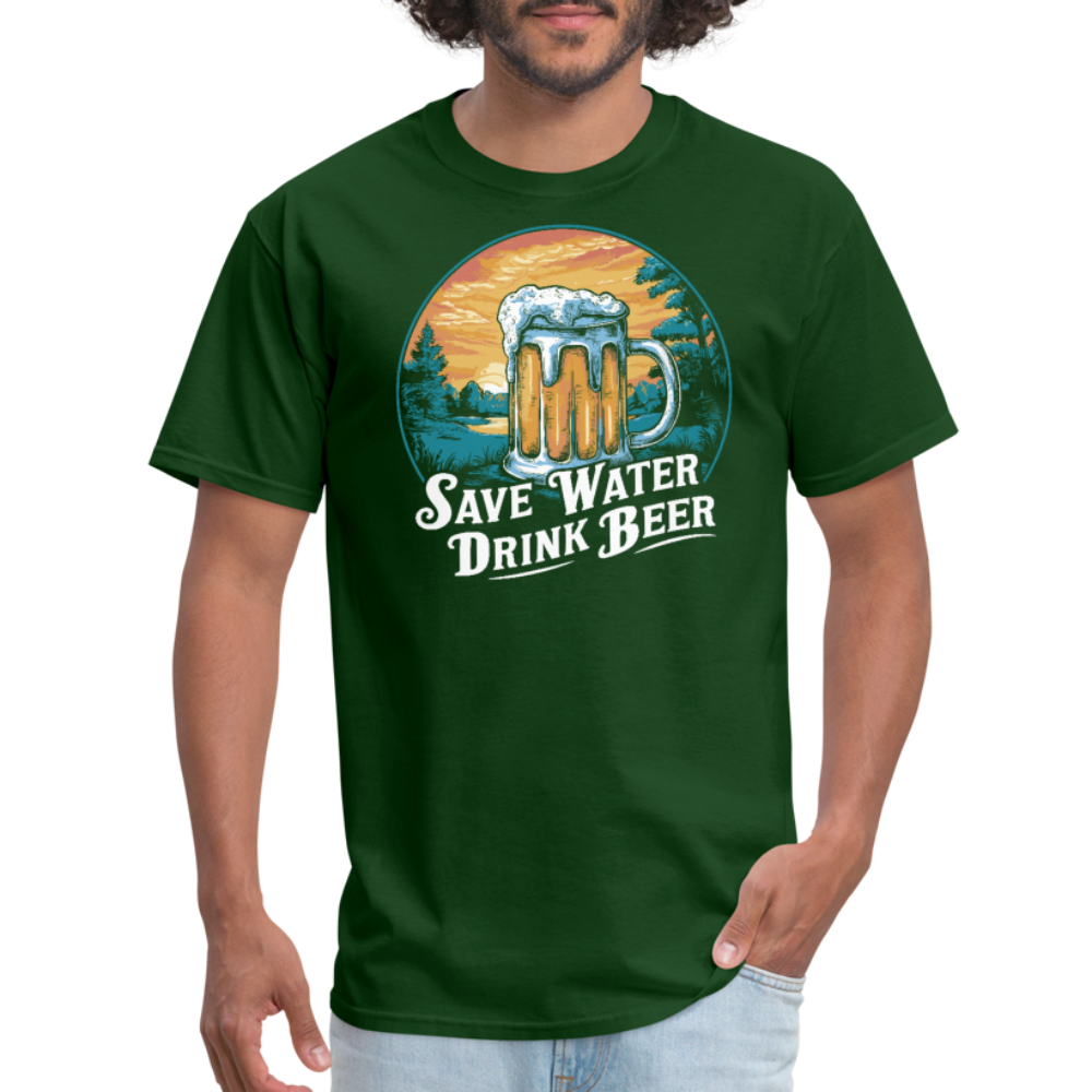 Save Water Drink Beer (Funny Beer Drinking) T-Shirt Color: black