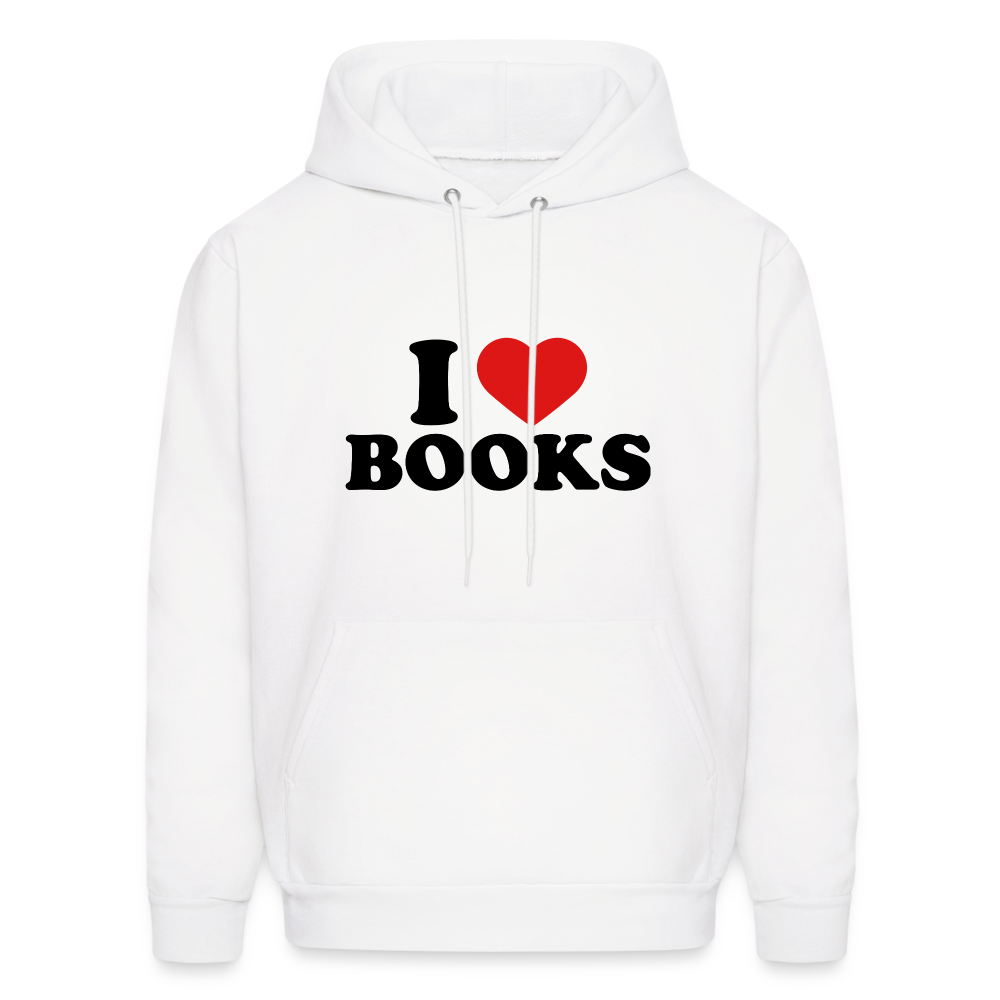 I Heart Books (I Love Books) Hoodie - white