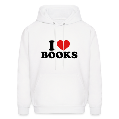 I Heart Books (I Love Books) Hoodie - white