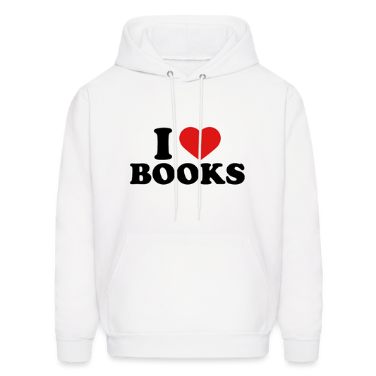 I Heart Books (I Love Books) Hoodie - white