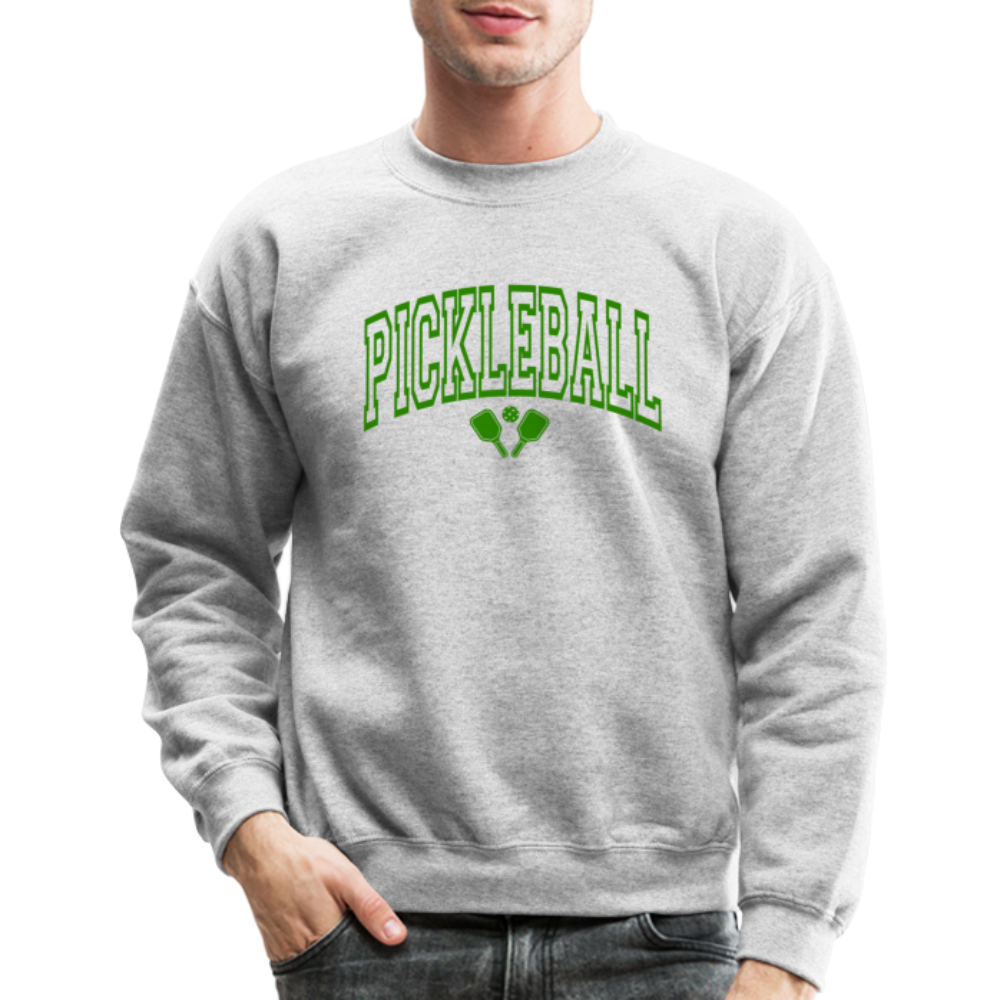 Pickleball Sweatshirt (Arched Green Letters) - heather gray